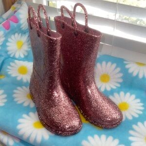 Western Chief Pink Glitter Kids Boots